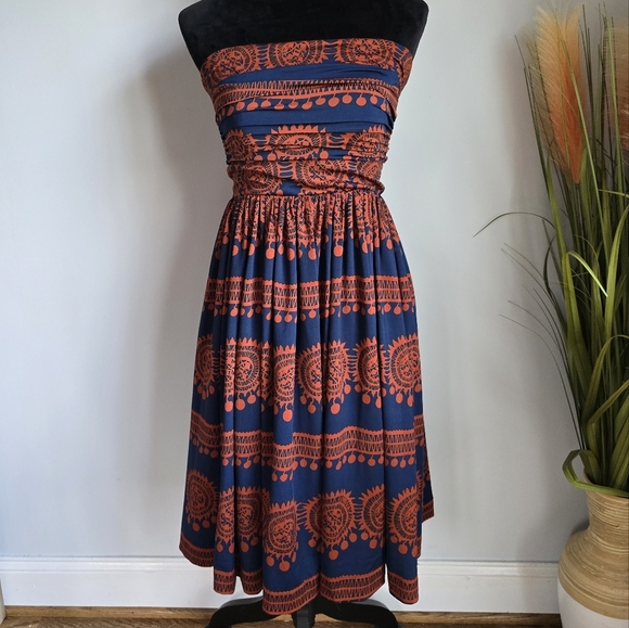 Anthropologie, Girls from Savoy Oxidized Medallions Strapless Sun Dress, Size XS - Picture 3 of 10